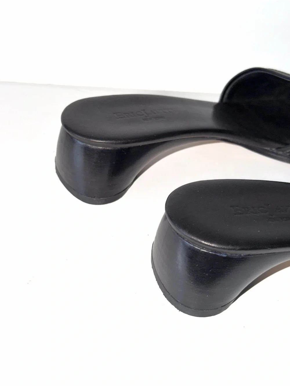 Eric Javitz Black Slide Sandals Women's Low Heel Slide Sz 9 Summer Minimalist - Picture 3 of 8